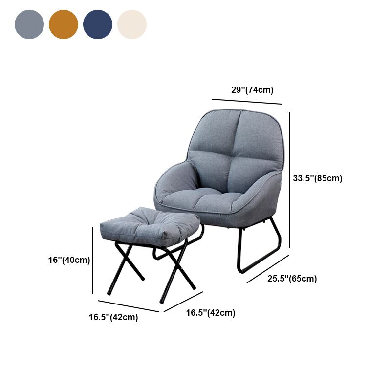 Linen 23.62"Wide Flared Arms Chair with Sled Based and Biscuit Back