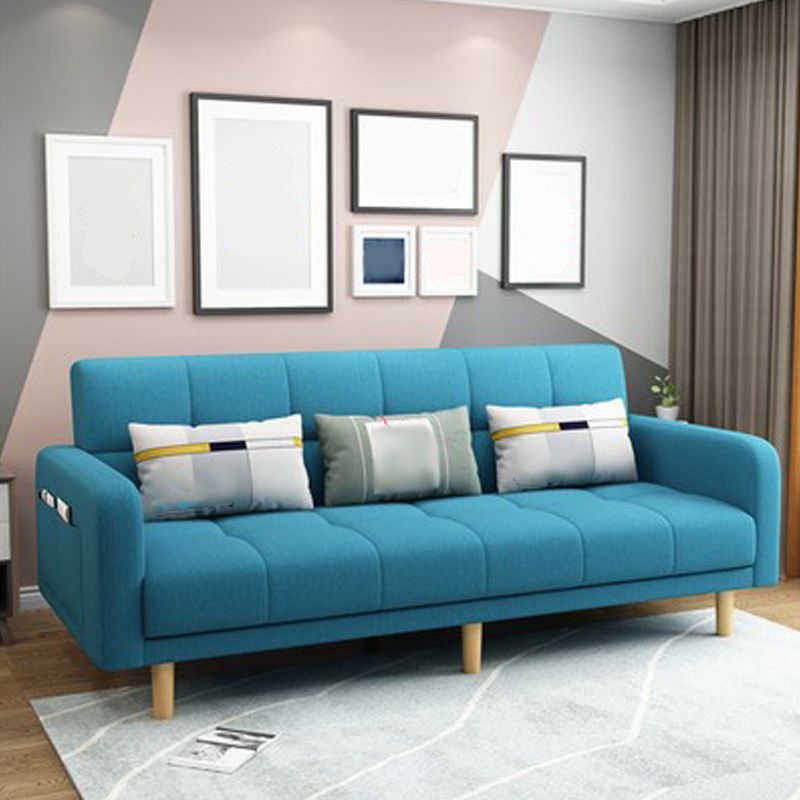 Biscuit Back Square Arm Modern Sleeper with Foldable Convertible Sleeper