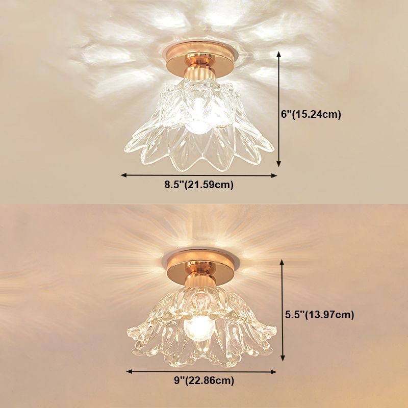 Glass Geometric Flush Mount Lights Modern Style 1 Light Flush Mount Lamp