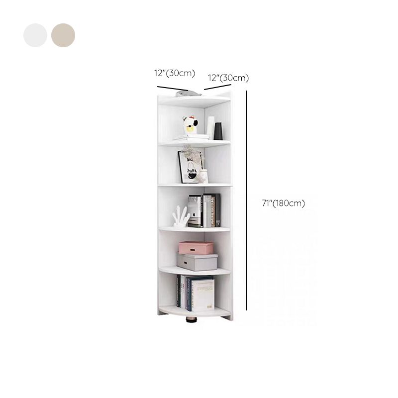70.9" Tall Corner Triangle Cabinet Contemporary 6 - Shelf Simple Cabinet