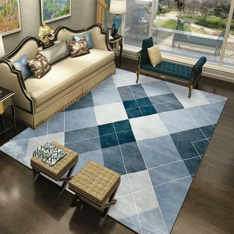 Modern Carpet Trendy Abstract Pattern Polyester Area Rug Stain Resistant Rug for Living Room