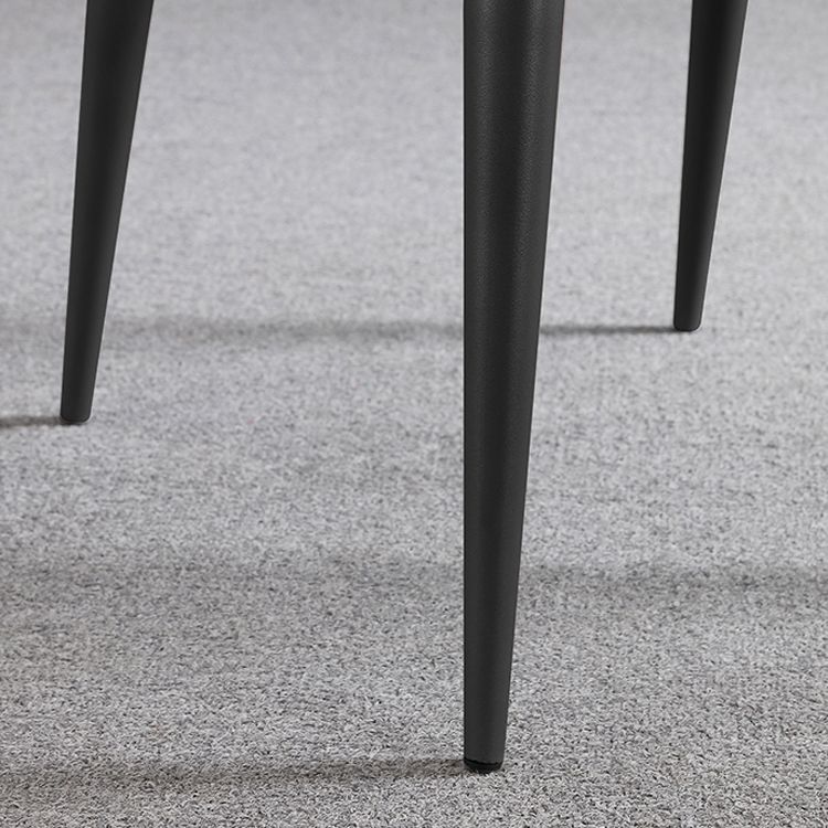 Sillas laterales de comedor con respaldo sólido contemporáneo Silla auxiliar de comedor de cuero para cocina