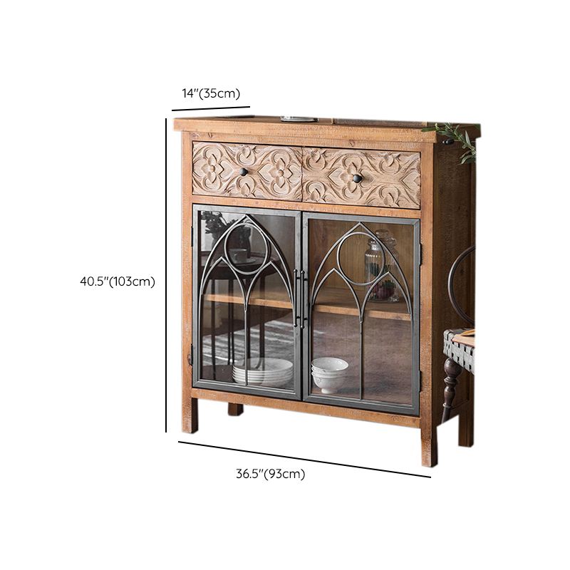 Industrial Cabinet Stain Resistant Distressed Wood Accent Cabinet