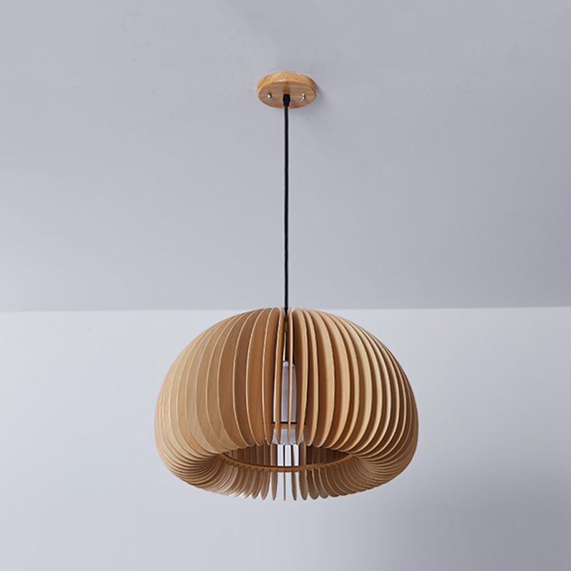 Lampe suspendue en bois style contemporain simple léger pour le café du salon