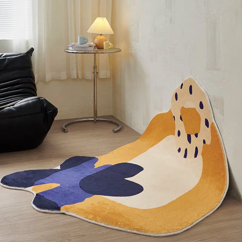 Novelty Color Block Rug Modern Polyester Carpet Pet Friendly Area Rug for Home Decoration