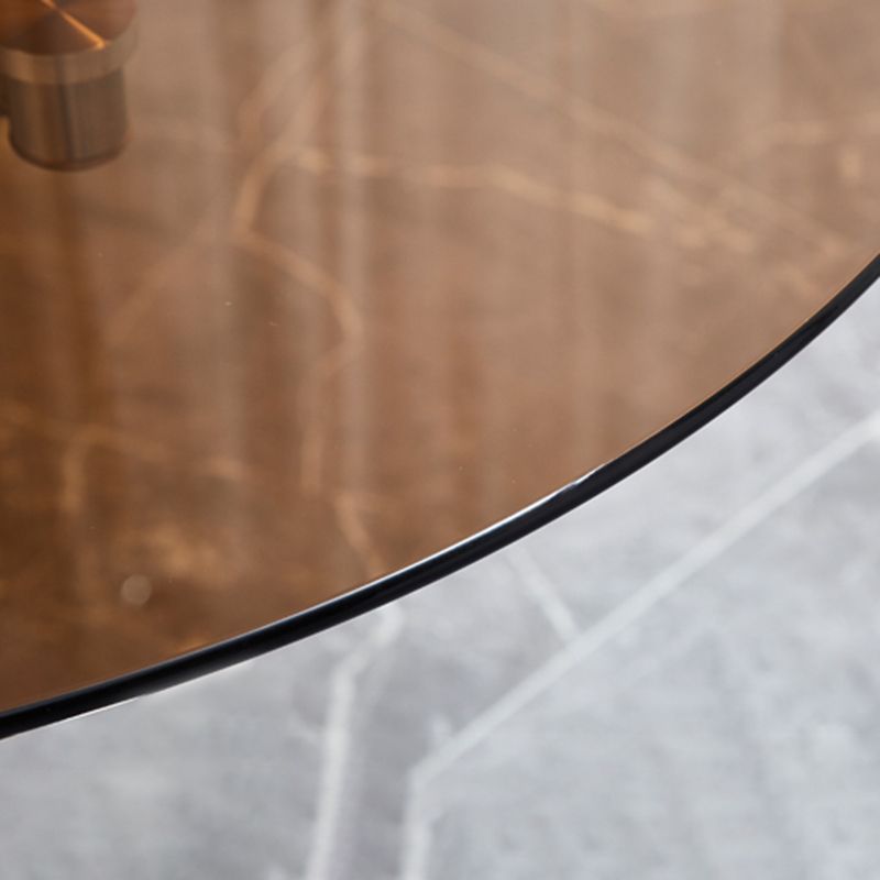 Round 3 Legs Minimalist Style Dining Table Three-Color Fixed Table of Glass