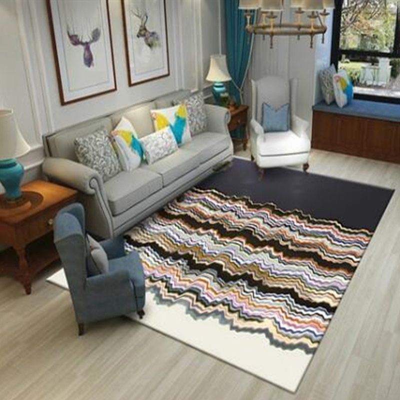 Simple Modern Carpet Gold Striped Carpet Washable Area Carpet for Home Decor