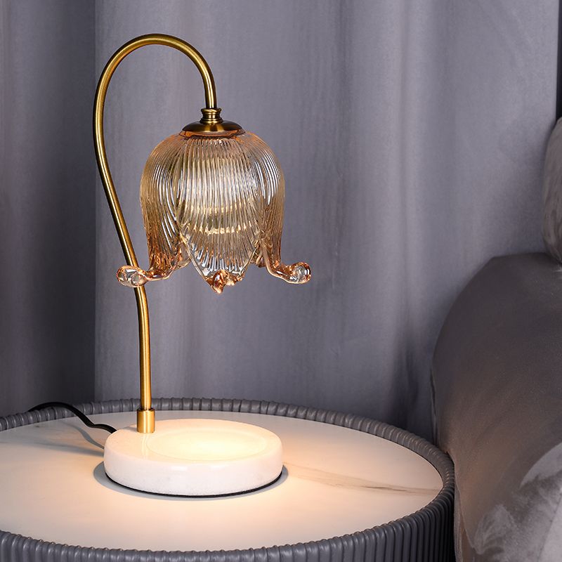 Moderner Stil Blumenform Tisch Beleuchtung Glas 1 Lichttischlampe ohne Dekorationen