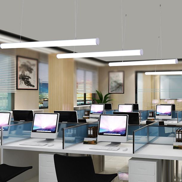 Aluminium Island Leuchte Einfacher Stil 1-Licht-Zylinderrestaurant LED Hanging Lampe