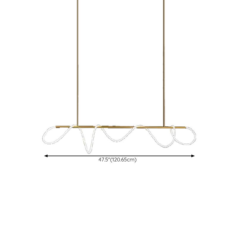 Line Shape Hanging Lamp Modern Island Chandelier Lights for Dining Room