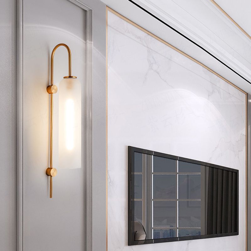Lámpara de luz de dorado Lámpara de pared moderna de 1 luces con sombra de hierba