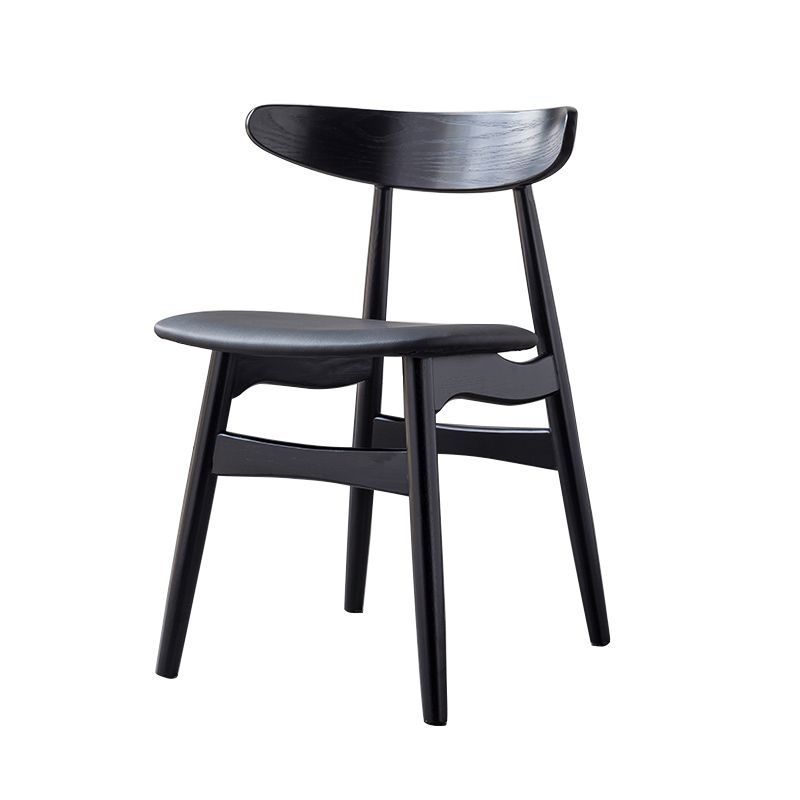 Contemporary Solid Wood Dining Room Chairs Armless Open Back Dining Side Chair for Home Use