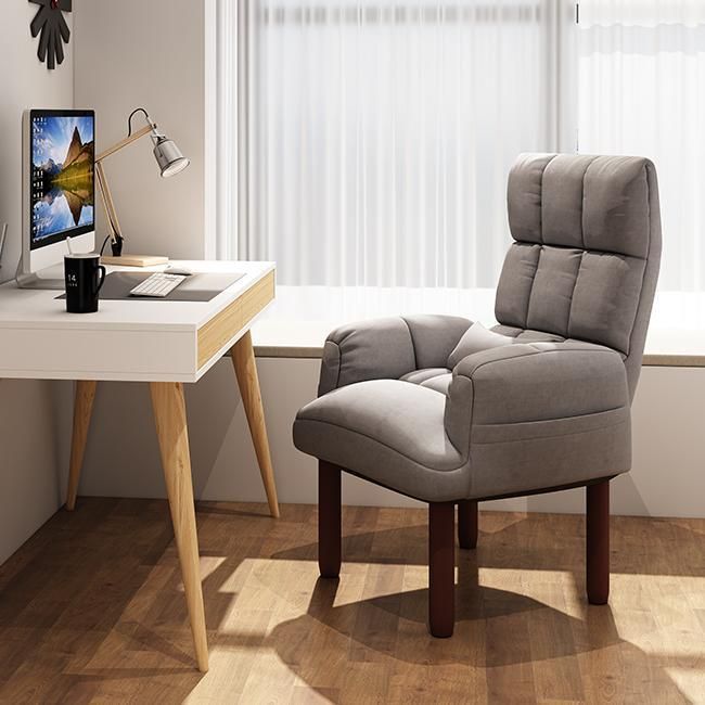 Fabric Convertible Chair Modern Biscuit Back Chair for Bedroom