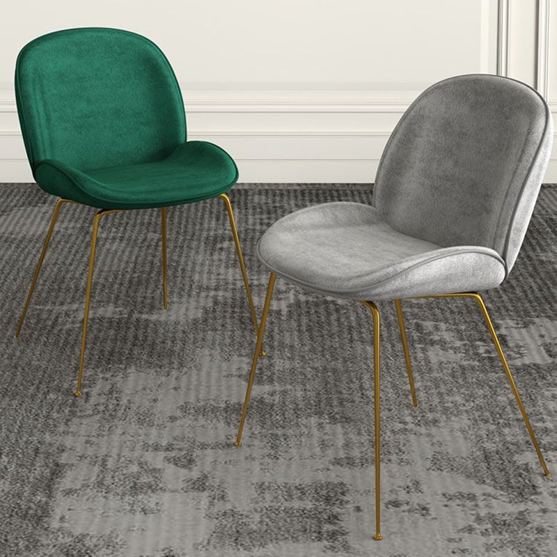 Silla lateral de comedor de tela de estilo nórdico, silla con respaldo sólido sin brazos para uso doméstico
