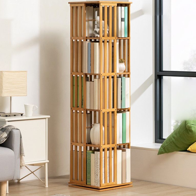 Rotatable Storage Bookshelf Modern Geometric Closed Back Bookcase