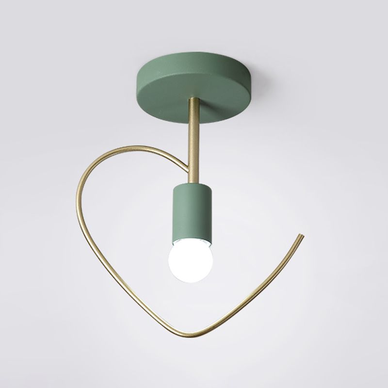 Metal Unique Shade Flush Ceiling Light Modern Style 1 Light Flush Mount Fixture