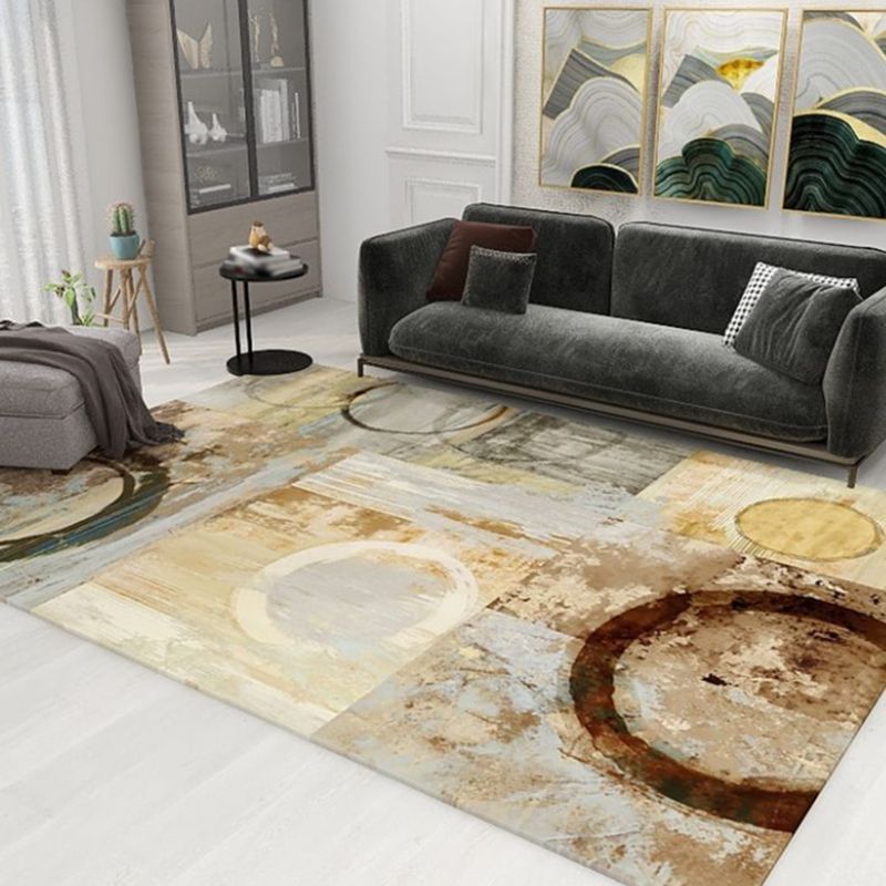 Blue Modern Carpet Polyester Graphic Carpet Washable Carpet for Home Decoration