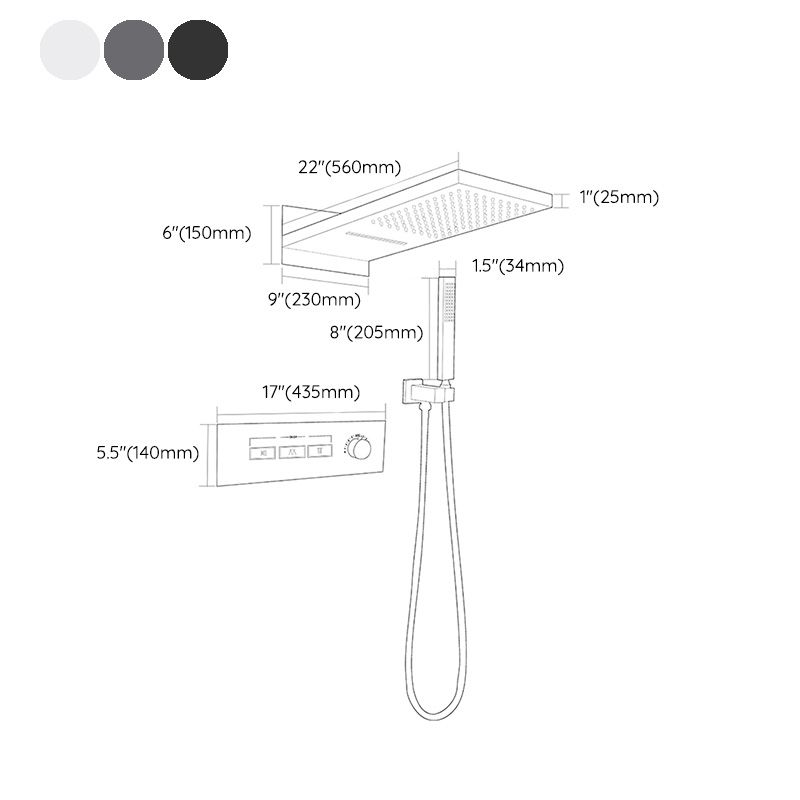 Modern Shower Set Adjustable Shower Head Wall Mounted Shower System