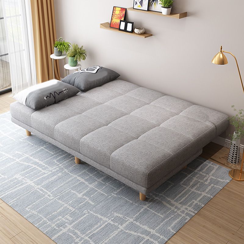 Contemporary Linen Armless Sleeper Sofa Convertible Sofa for Living Room, Apartment