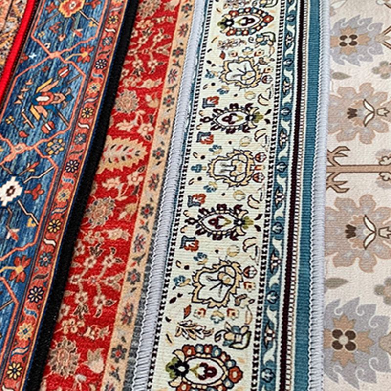 Multicolor Symmetrical Print Rug Polyester Carpet Retro Anti-Slip Backing Indoor Rug for Living Room