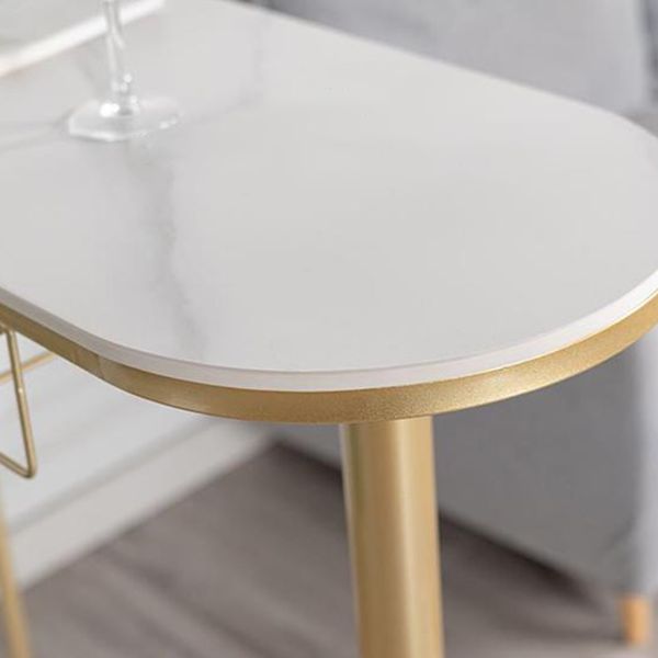 Glam Stone 1/2/3 Pieces Bar Table Set Rectangle Bar Table with Metal Legs for Kitchen