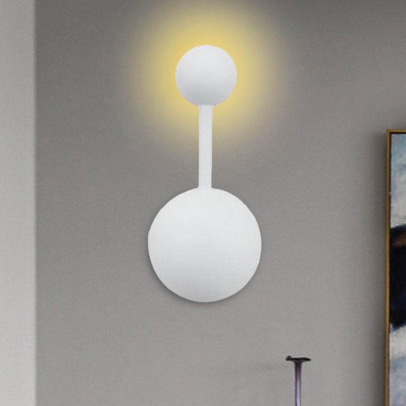 1/2 Lights Bedroom Wall Sconce with Molecular Acrylic Shade White Reading Wall Lamp in Warm/White Light