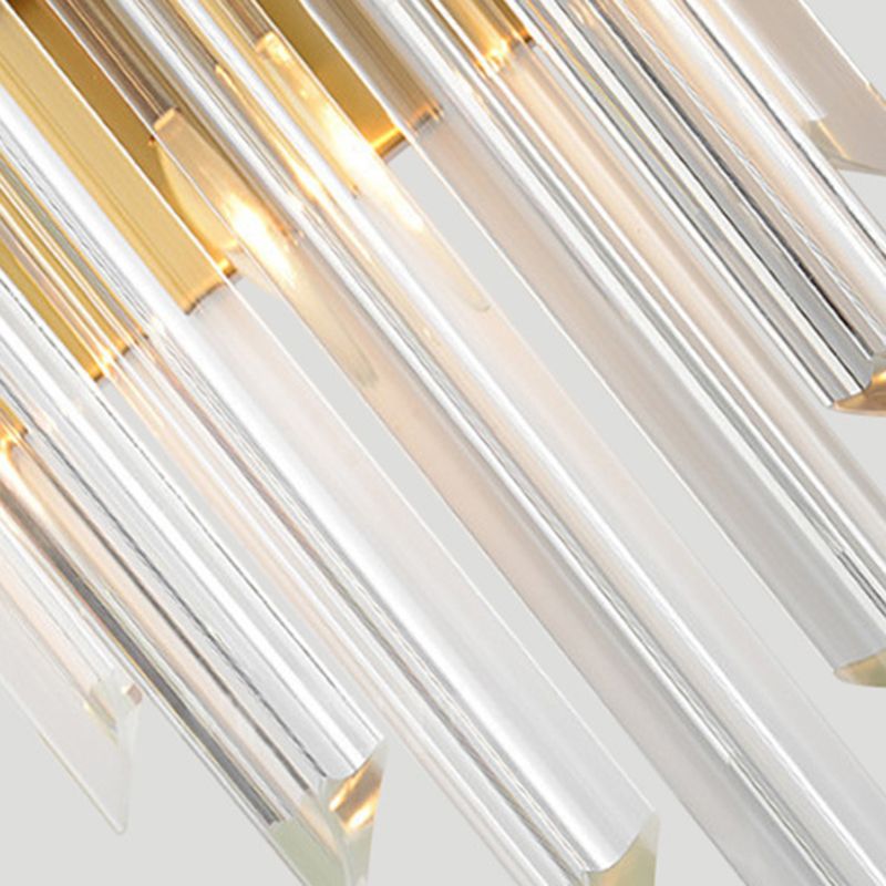 Lámpara de pared de la varita de 2 luces Estilo moderno luces de apliques de cristal negro y dorado