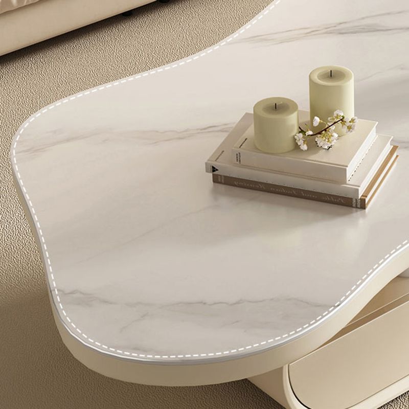 Modern Coffee Table Free Form Single Coffee Table with Storage Drawers
