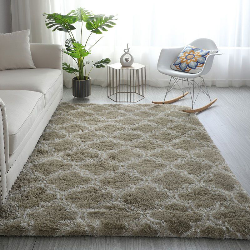 White Casual Rug Blending Star Indoor Rug Non-Slip Backing Rug for Home Decor