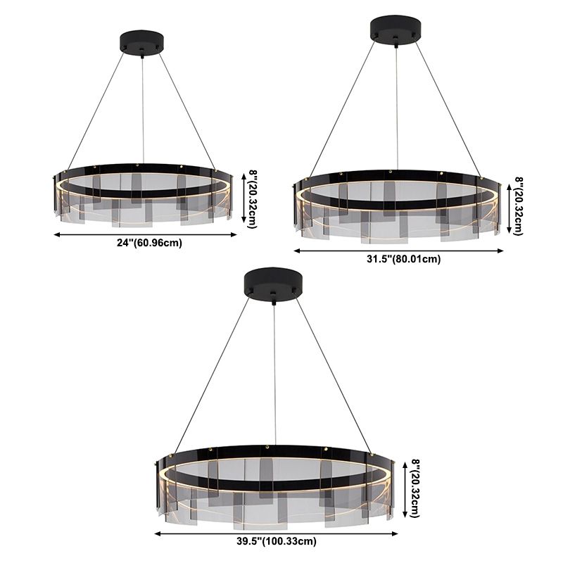 Moderner Stil runder Schatten hängend hängendes Glas Metall Anhänger Licht für Wohnzimmer