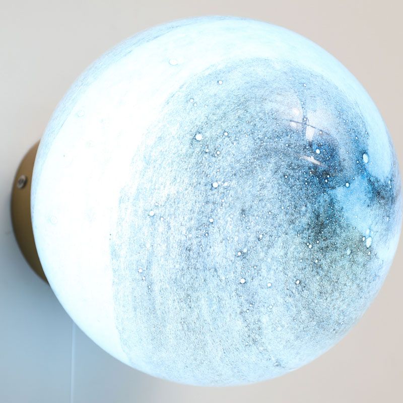 Luce di applique a parete da parata sfumatura stellare, vetro moderno in vetro a 1 luce