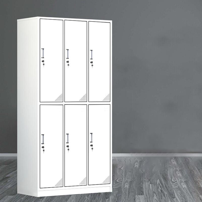 Modern White Storage Cabinet with Hinged Door Metal Cabinet for Bathroom