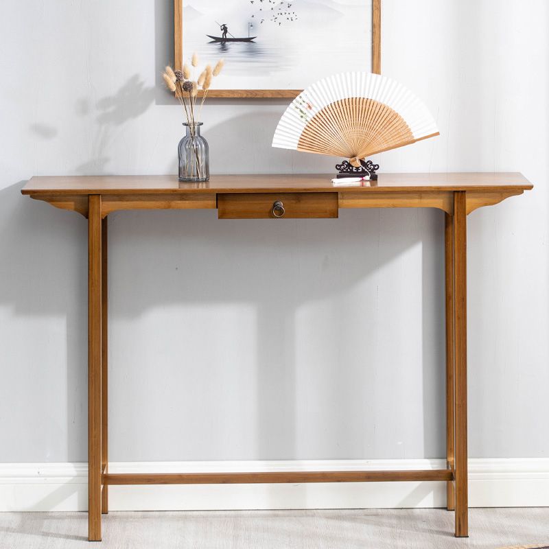 Mid-Century Modern Console Table Dark Brown Rectangle Console Table