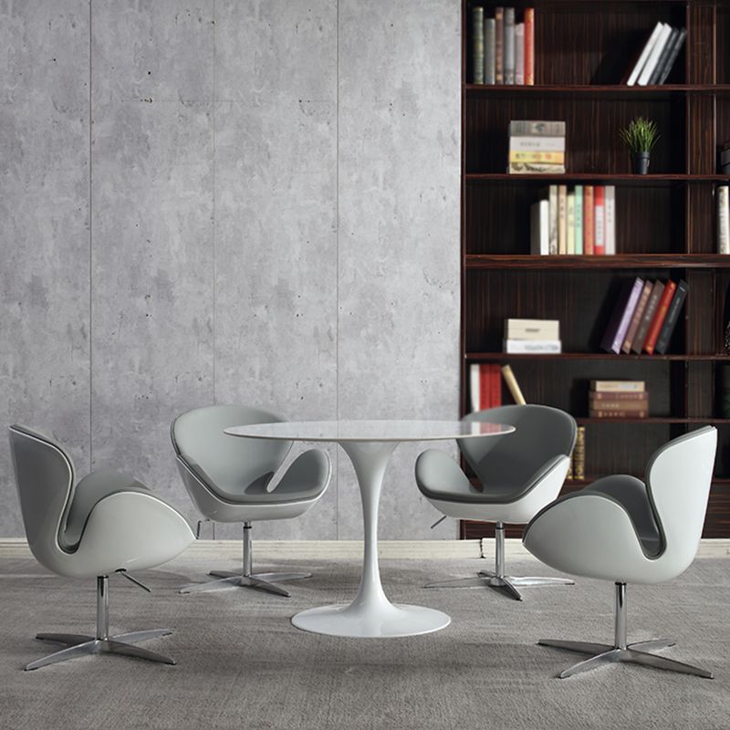 Modern Round Dining Room Table Sintered Stone Dining Table with Tulip Base