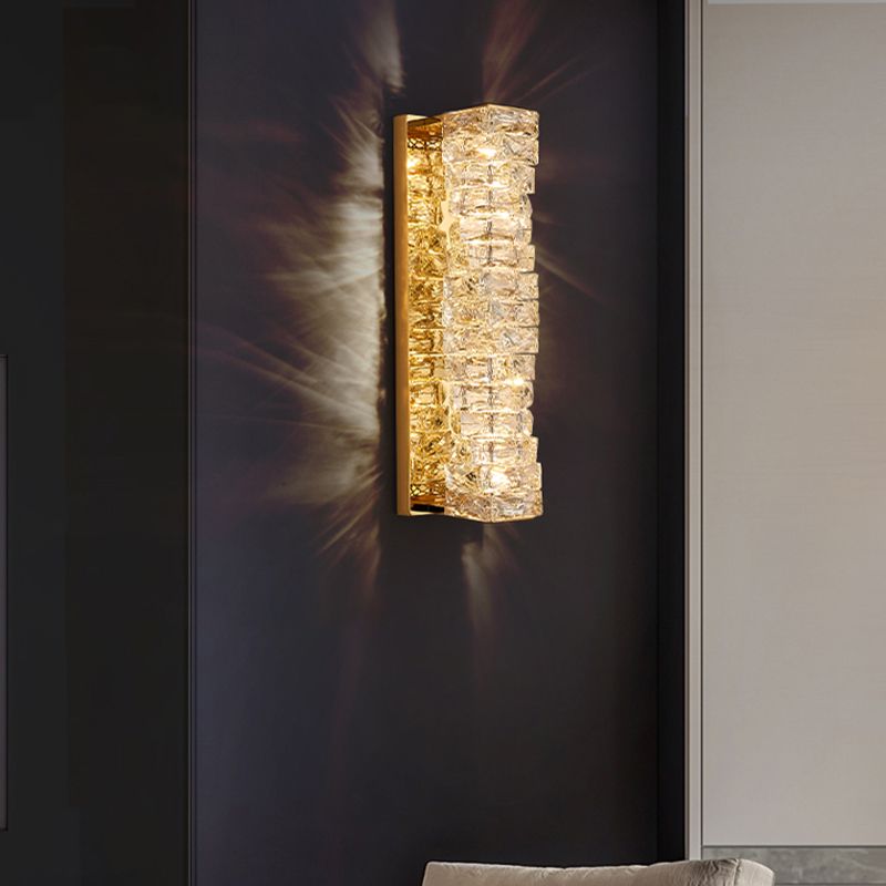 Postmodern Style Crystal Wall Light Geometric LED Wall Sconce for Living Room