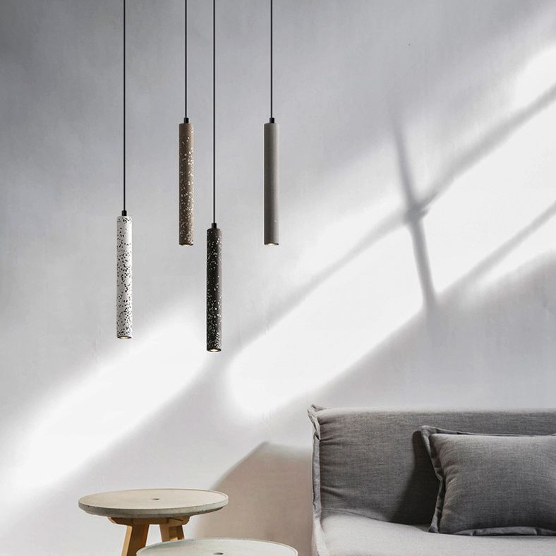 Trapezoid Stick Pendant Lighting Nordic 1 Bulb Down Light Fixture over Dining Table