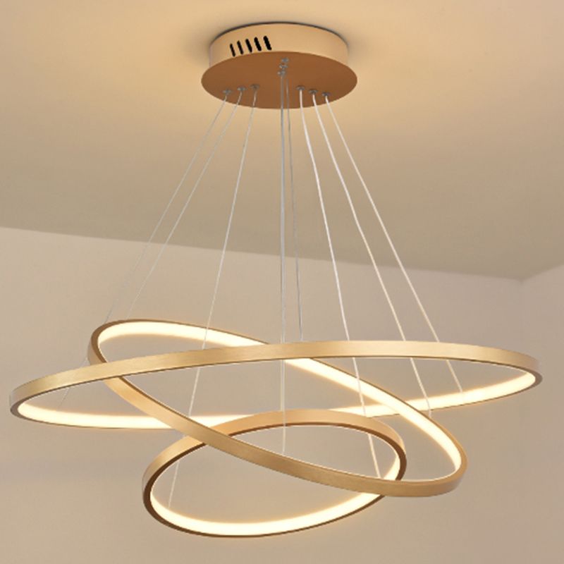 Modern Gold Chandelier Multiple Rings Pendant Chandelier Metal Chandelier