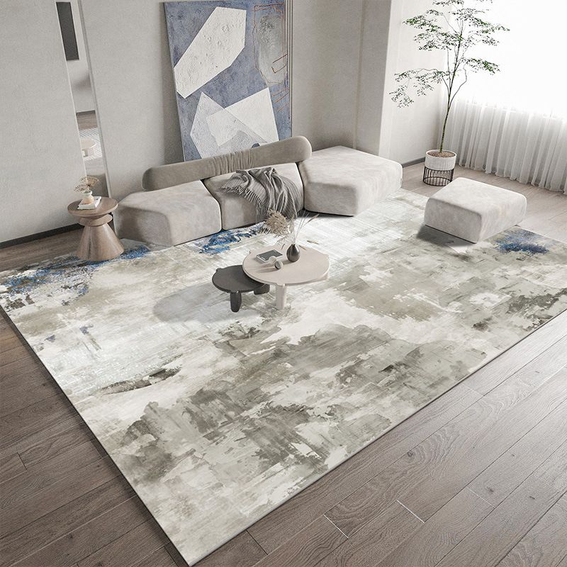 Tapis gris moderne polyester tapis industriel non glissant le tapis de support pour salon