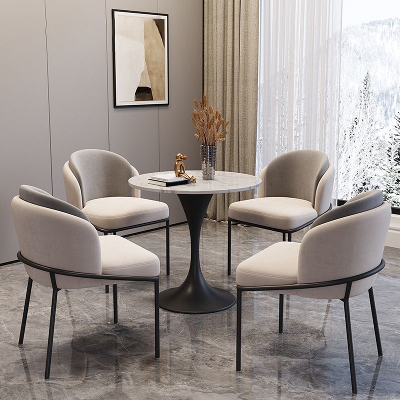 Modern Style Sintered Stone Dining Set Round 1/3/4/5 Pieces Dining Set for Home Use