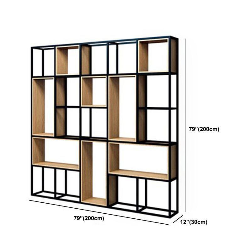 Modern Office Open Shelf Natural 11.81" W Engineered Wood Bookshelf