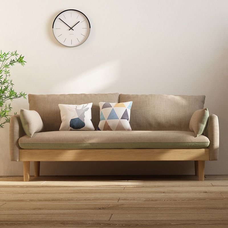 29.5" H Nordic Style Cotton Blend Square Arm Sofa for Living Room