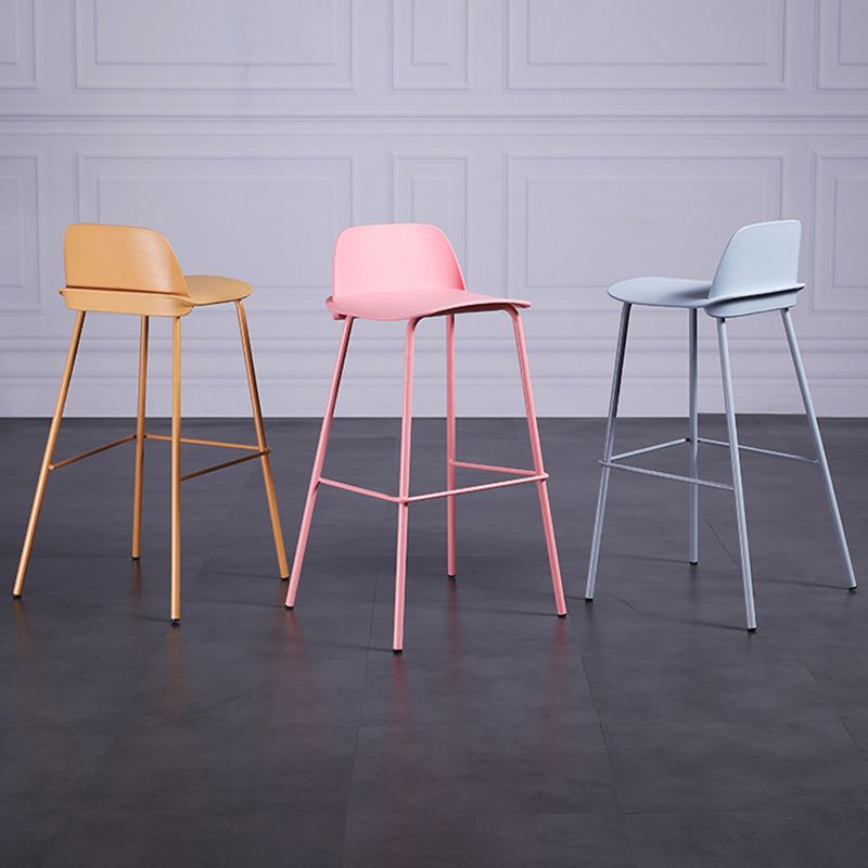 Industrial Style Bar-stool Rectangle PP Seat Counter Stool for Kitchen Bar