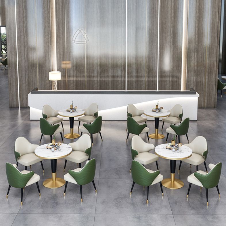 Modern Round Dining Table Set 1/4/5 Pieces Dining Set with Padded Chairs