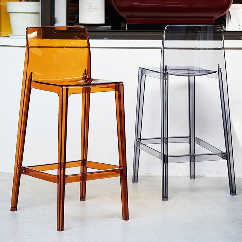 Scandinavian Armless Bar Stool Acrylic Low Back Counter Stool