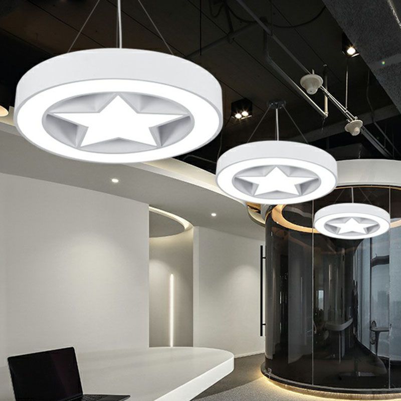 Minimalistische cirkelvormige kroonluchter verlichting Acryl vergaderruimte LED HANDER LICHT