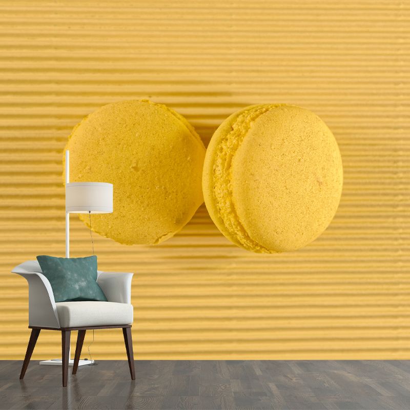 Tempting Macaron Snack Mural Wallpaper for Bakery Cake Shop, Commerce Decor