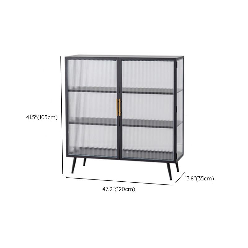 Modern Metal Sideboard Cabinet Home Storage Sideboard with Glass Door