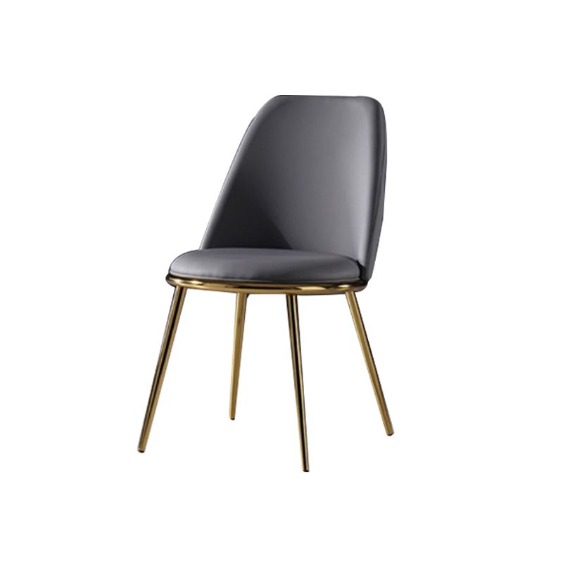 Glam Style Side Chair Armless Solid Back Dining Chair for Dining Room