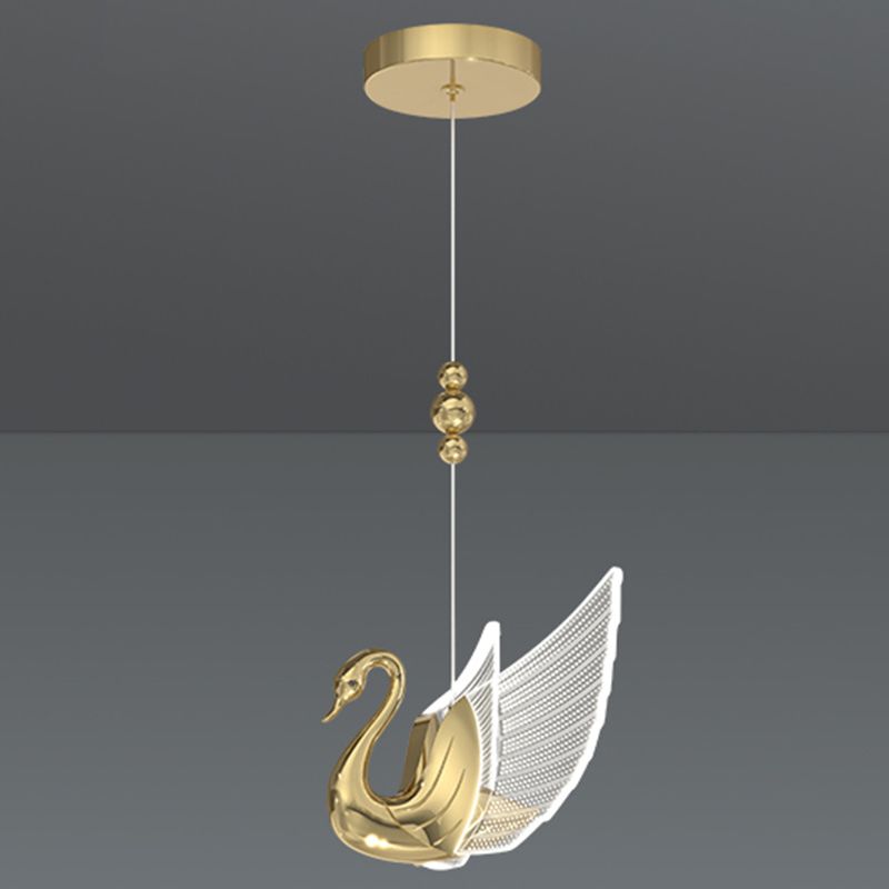 Swan Shape 1 Head plafond Pendant lampe Postmodern Metal Metal Plafond Light for Dinning Room Bedroom