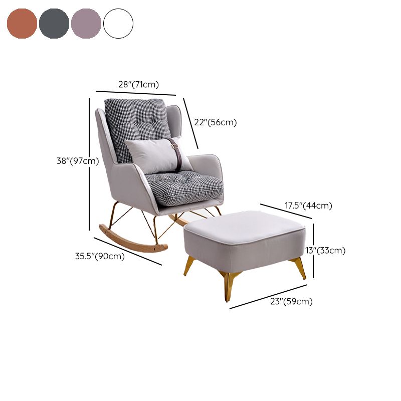 Faux Leather Modern Rocking Chair Water Resistant Rocker Chair with Pillow